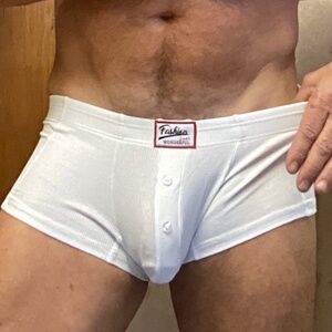 Trunks, white ribbed, new in bag,
